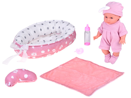 Baby Doll with Crib in Pink Outfit Newborn ZA5855