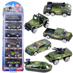 Metal cars, set WOJSKO 6 pcs, ZA3505