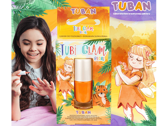 Tuban Tubi Glam Nail Polish for Kids Orange Pearl 5ml ZA6120