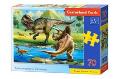 Puzzle 70 pcs. Tyrannosaurus vs Triceratops