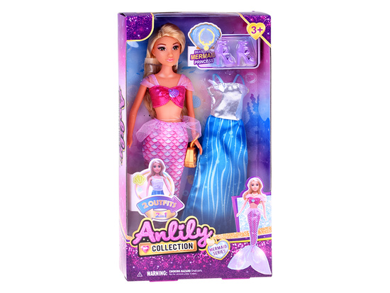 Anlily 2-in-1 Mermaid Princess doll + accessories ZA5708