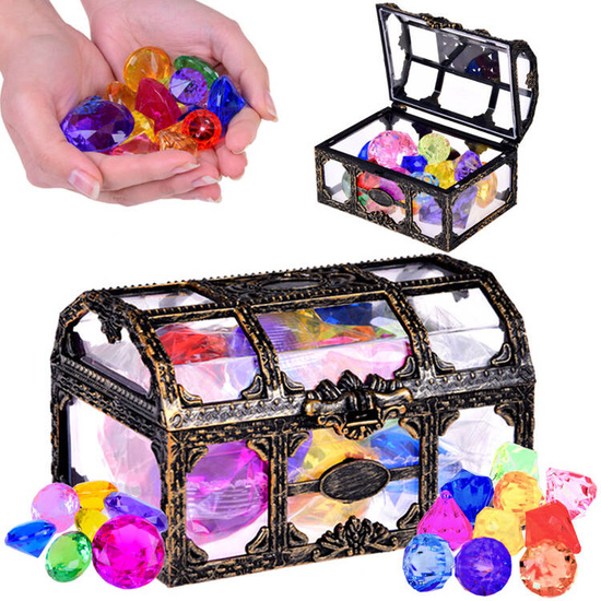 Pirate Chest with Colorful Crystals - Discover Underwater Treasure SP0782