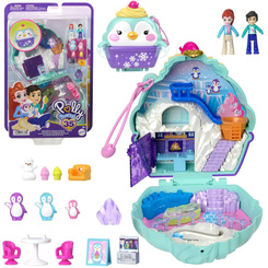 Polly Pocket Snow Penguin Set with Lockable House and Accessories ZA6050