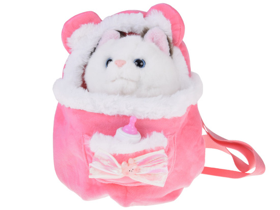 A soft CAT with a heartbeat effect and bendable paws in a ZA5593 backpack