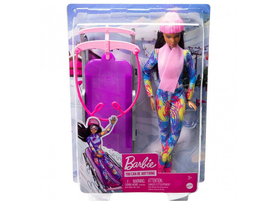 Mattel Barbie You Can Be Anything Winter Doll + Sled ZA6033