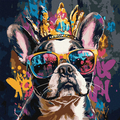 Painting by numbers 40 x 40 cm KHO6706 Light bulldog AP0097