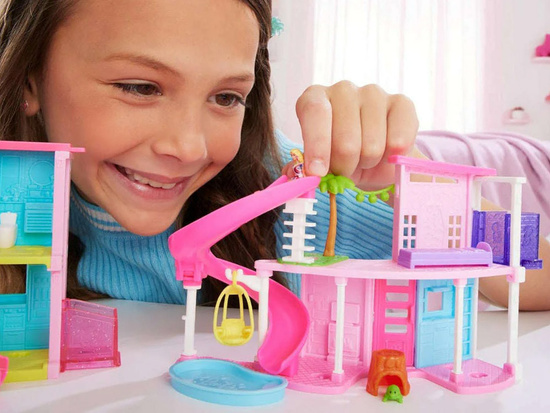 Mattel Mini Barbie Land Dollhouse + Doll and Pet + Accessories ZA6039 C