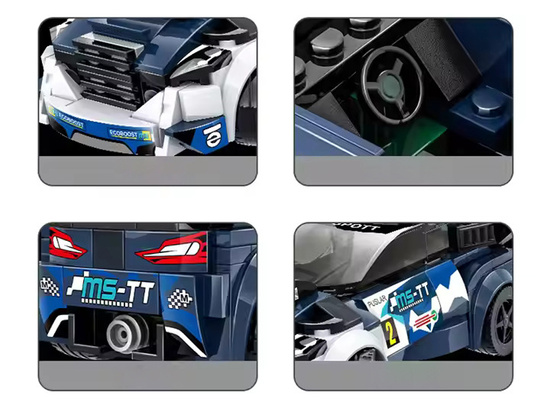 Technical blocks Sports car NAVY BLUE 164-piece set + stickers ZA5745