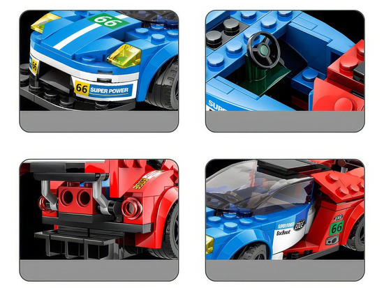 Klocki techniczne Sportowe auto NIEBIESKO-CZERWONE 138-elementów ZA5744