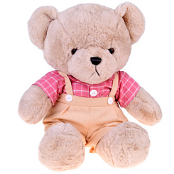 Pluszowy MIŚ - beżowy Filip 58cm w różowej VINTAGE koszuli ZA5923 A