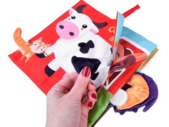 Miękka kolorowa książeczka zwierzęta ogonki ZA4185
