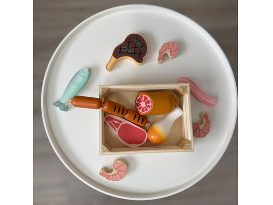 Wooden COLD CUTS BOX - a set of toy meats for children ZA5942
