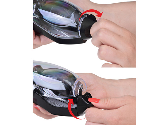 ZESTAW Okulary do pływania UV ANTI-FOG + zatyczki do uczu i nosa SP0792 RO