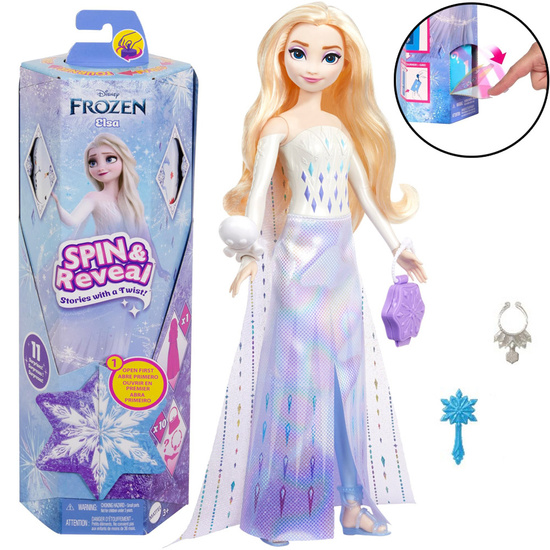 Mattel Disney Princess Frozen Spin & Reveal Elsa Doll + Accessories ZA6043