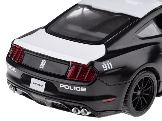 Auto metalowe policja Ford Shelby GT350 skala 1:32 światła koguty ZA4610