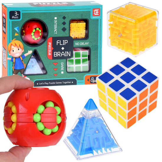 Puzzles Logic cube maze puzzle set of 4 GR0631