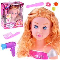 BLONDE DOLL 20 cm combing head with hairdressing accessories ZA5837