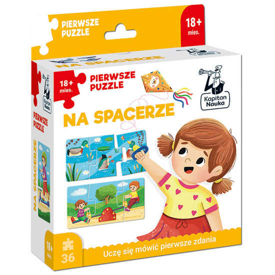 Kapitan Nauka Pierwsze puzzle edukacyjne Na spacerze 14 układanek + książeczka KS1020