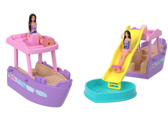 Mattel Mini Barbie Land Vacation Doll + Yacht with Slide ZA6038 B