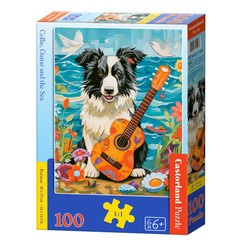 Puzzle 100 B-111268 Collie, Guitar and the Sea