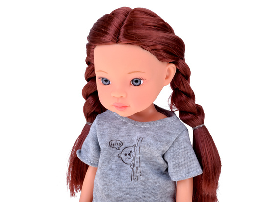 Lovely Girl Doll with Short Black Hair in a Sporty Outfit 33cm ZA5849