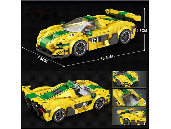 Technical blocks Sports car P1 GTR YELLOW-GREEN 368-pcs ZA5781