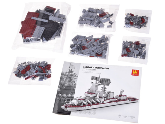 Technical blocks military ship cruiser Varyag 396 pieces ZA5674