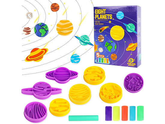 Educational set of plasticine PLANETS solar system molds ZA4649