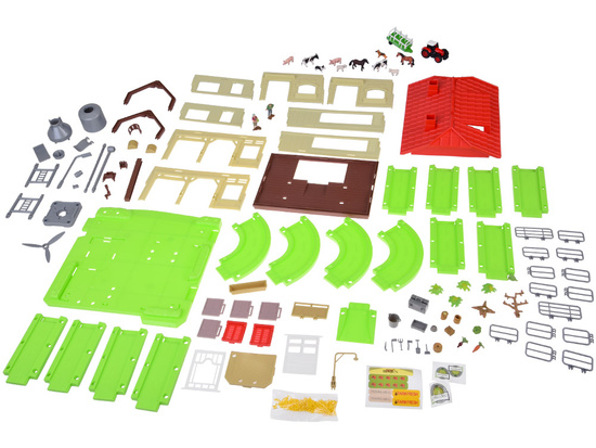 FARM ANIMALS SERIES Barn with road + tractor, figures and accessories ZA5687