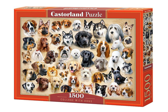 1500 - piece puzzle Collage with Dogs