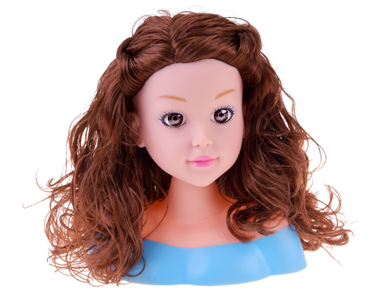Hairdressing head 20 cm BLACK DOLL with hairdressing accessories ZA5838