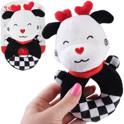 Contrast rattle for babies with a squeaker COW ZA5777