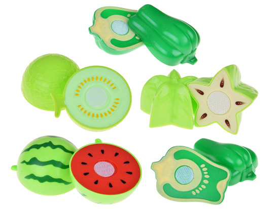 Set for cutting vegetables and fruits with Velcro + learning colors - 34 pieces ZA5904