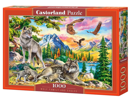 Puzzle 1000-elementów Wolf Family and Eagles 