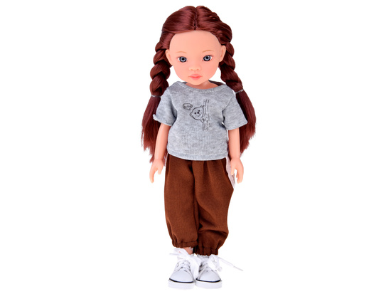 Lovely Girl Doll with Short Black Hair in a Sporty Outfit 33cm ZA5849