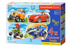 4-in-1 puzzle 8,12,15,20-piece Ride for Fun