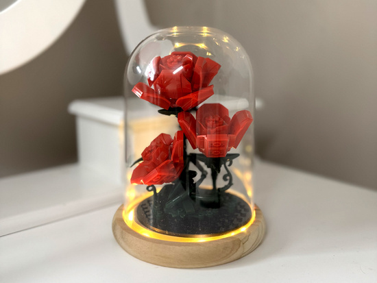 Illuminated ROSE under the dome - flowers, 219 pieces ZA5901
