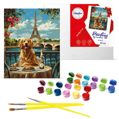 Paint by numbers kit Retriever in Paris KHO6627 40x50 AP0060