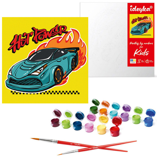 Malowanie po numerach dla dzieci 25x25cm  KHO1192 Wyścigi motorowe AP0063