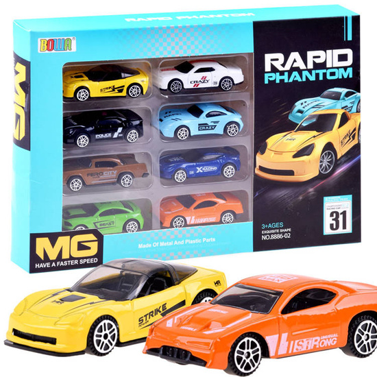 A set of cars, 8 springs, metal ZA3234 vehicles