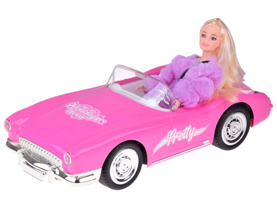 Remote-Control Retro Cadillac Car + Elegant Doll in Fur RC0745