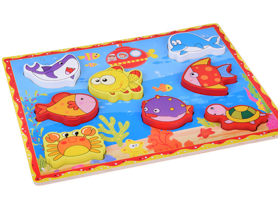 Wooden puzzle fish underwater world 8 pieces ZA5254