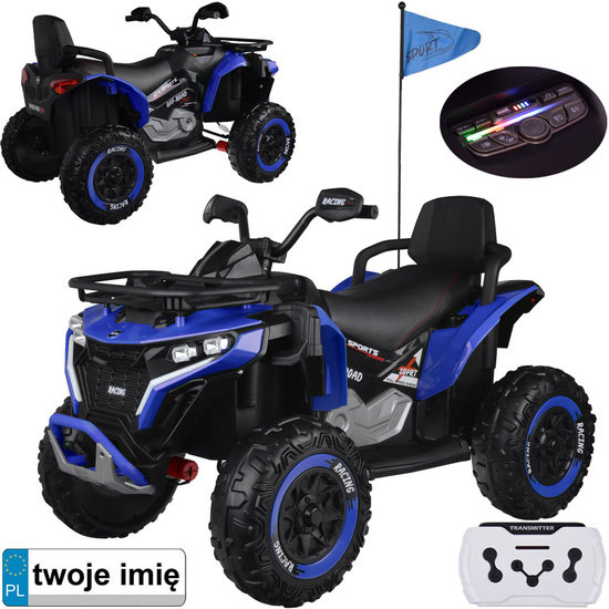 Duży quad na akumulator dla dziecka 4x4 PA0328 Niebieski  