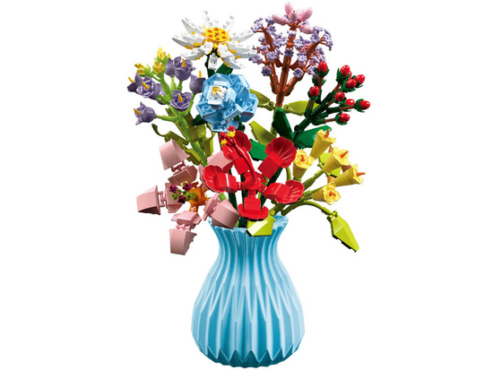 Technical blocks Bouquet of 8 wild flowers in a vase 699 pieces ZA5891