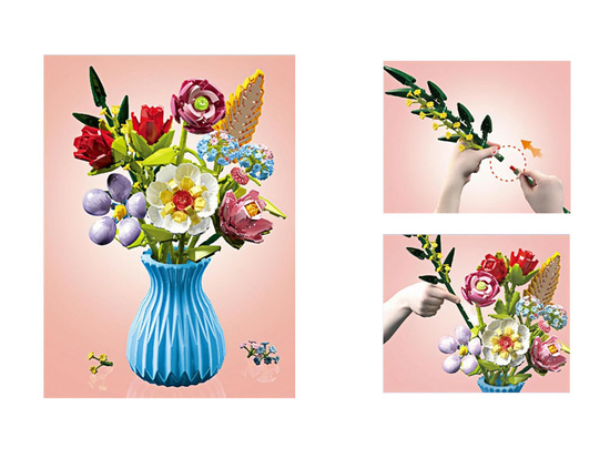 Zestaw klocków– Bukiet 8 kwiatów polnych w wazonie, 691 el.ZA5892