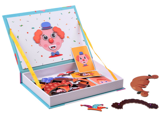 Puzzle magnetyczne Twarze wesołe buźki 55el nauka emocji ZA4409