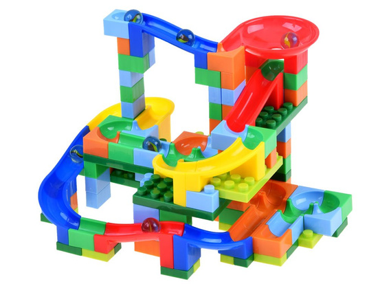 Colorful marble blocks track for balls 152ele ZA3228