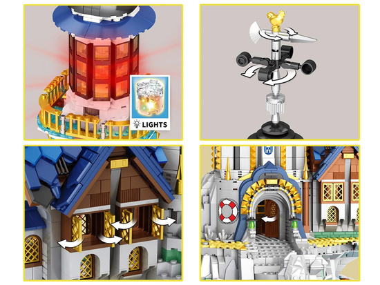 Reobrix Licensed Building Blocks Medieval Lighthouse 2966pcs ZA5805