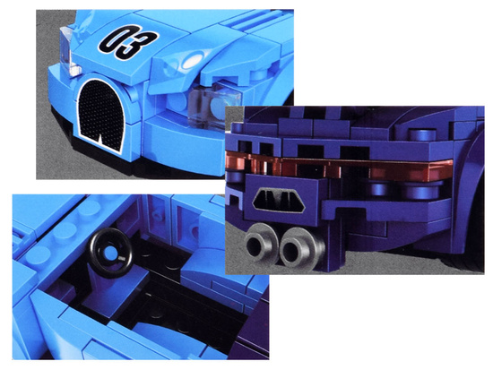 Technical blocks Sports car BLUE 139-pieces + stickers ZA4288