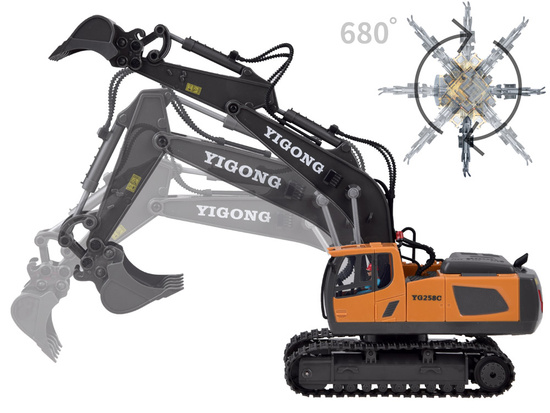 Excavator on crawlers controlled by remote control RC0599